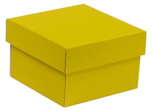 Dárková krabička s víkem 150x150x100/40 mm, žlutá