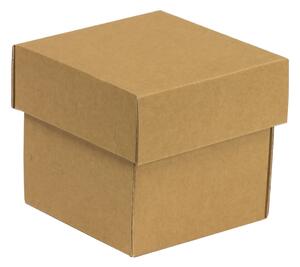 Dárková krabička s víkem 100x100x100/40 mm, hnědá - kraftová