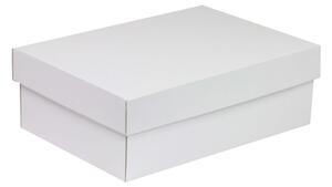 Úložná/dárková krabice s víkem 300x200x100/40 mm, bílá