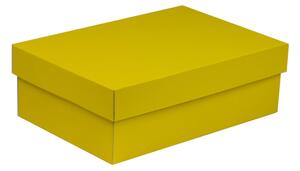 Úložná/dárková krabice s víkem 300x200x100/40 mm, žlutá