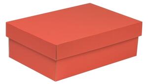 Úložná/dárková krabice s víkem 300x200x100/40 mm, korálová