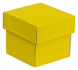 Dárková krabička s víkem 100x100x100/40 mm, žlutá