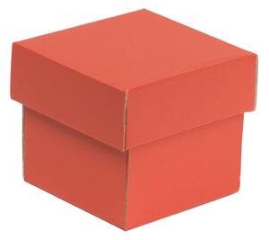Dárková krabička s víkem 100x100x100/40 mm, korálové