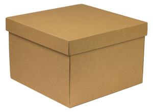 Úložná/dárková krabice s víkem 300x300x200/40 mm, hnědá - kraftová