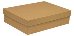 Úložná/dárková krabice s víkem 400x300x100/40 mm, hnědá - kraftová