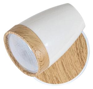 Rabalux 5564 KAREN - Bodové LED svítidlo v bílé barvě s imitací dřeva, s vypínačem, LED 4W, 3000K (Moderní LED bílá jednobodovka s vypínačem)