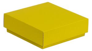 Dárková krabička s víkem 150x150x50/40 mm, žlutá