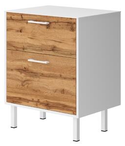 Kingsbath Afina White/Wotan Oak 60 skříňka do koupelny, HPL vrchní deska