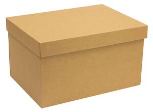 Úložná/dárková krabice s víkem 350x250x200/40 mm, hnědá - kraftová