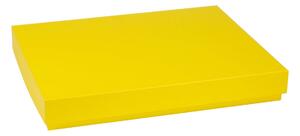Úložná/dárková krabice s víkem 400x300x50/40 mm, žlutá