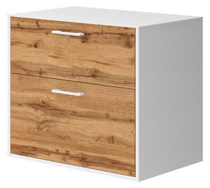 Kingsbath Afina White/Wotan Oak 70 skříňka do koupelny, HPL vrchní deska