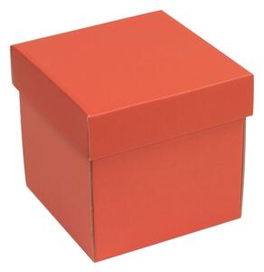 Dárková krabička s víkem 150x150x150/40 mm, korálová