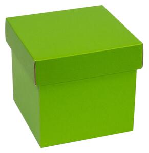 Dárková krabička s víkem 150x150x150/40 mm, zelená