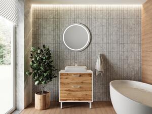 Kingsbath Afina Neon White/Wotan Oak 60 koupelnová skříňka s umyvadlem