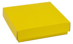 Dárková krabička s víkem 200x200x50/40 mm, žlutá