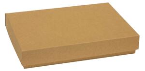 Úložná/dárková krabice s víkem 300x200x50/40 mm, hnědá - kraftová