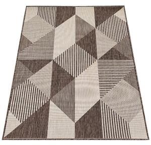 Makro Abra Kusový koberec sysalový oboustranný ZARA 16 Geometrický hnědý Rozměr: 120x170 cm