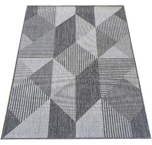 Makro Abra Kusový koberec sysalový oboustranný ZARA 16 geometrický šedý Rozměr: 80x150 cm