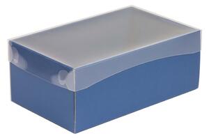 Dárková krabička s průhledným víkem 250x150x100/35 mm, modrá