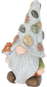 Zahradní trpaslík s muchomůrkou, polyresin, 23 x 17,5 x v. 41 cm