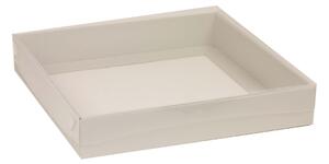 Dárková krabice s průhledným víkem 300x300x50/35 mm, šedá