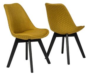 Jídelní židle žlutá sada 2 ks 49 × 56,5 × 84 cm SALESFEVER