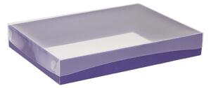 Dárková krabice s průhledným víkem 350x250x50/35 mm, fialová