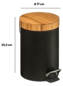 Odpadkový koš s bambusovým víkem NATUREO 3L, černý