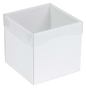 Dárková krabička s průhledným víkem 150x150x150/35mm, bílá