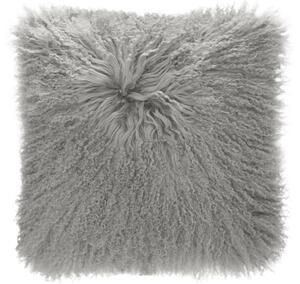 Skinnwille Home Collection Polštář tibetská kožešina Shansi Steel, šedá, 40x40 cm