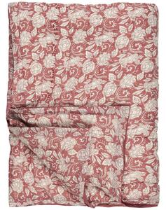 Ib Laursen Bavlněná deka červená s květinovým vzorem
