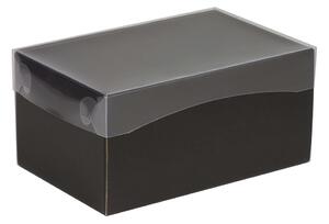 Dárková krabička s průhledným víkem 200x125x100/35 mm, černá