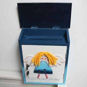 Dřevěná poštovní schránka důvěry - vesmírný anděl