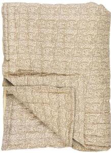Ib Laursen Bavlněná deka smetanová s jemným hnědým vzorem