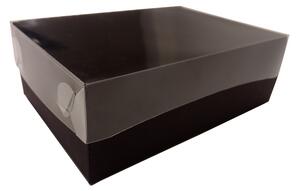 Dárková krabička s průhledným víkem 130x90x45 mm, černá