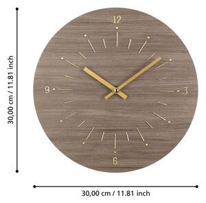 Eglo 425508 - Nástěnné hodiny TAKAHAGI 1xAA pr. 30 cm hnědá