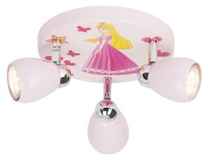 Brilliant G55934/17 Princess - Dětský lustr s princeznou, včetně LED žárovek (Dětské svítidlo růžové s motivem princezny)