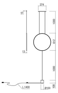 Redo 01-2197 - LED Stojací lampa SLICK LED/19W/230V černá