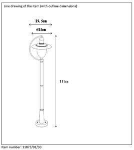 Lucide 11873/01/97 ARUBA - Zahradní lampa v hnědé barvě, IP44, 1 x E27, 111cm (Venkovní stojací lampa IP44)