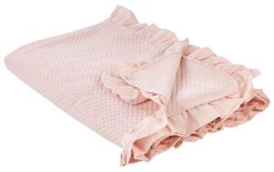 Přikrývka na postel HATTON Bavlna 200 x 220 cm Pastelově růžová