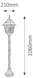 Rabalux Venkovní stojací lampa Monaco max. 60W | E27 | IP43 - antická zlatá, 8185