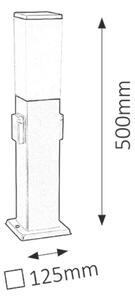 Rabalux 8339 BONN - Stojací venkovní lampa v černé barvě se zásuvkami na 230V, 1 x E27, IP44, 50cm IP44 (Černá zahradní lampa se zásuvkami )