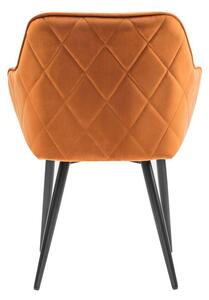 Oranžová Sametová jídelní židle korálová 61 × 45 × 85 cm SALESFEVER