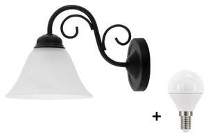 Rabalux 7811 ATHEN - Rustikální nástěnná lampička + Dárek LED žárovka E14 (Rustikální nástěnné světlo bez vypínače)