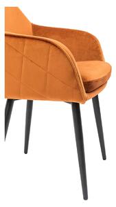Oranžová Sametová jídelní židle korálová 61 × 45 × 85 cm SALESFEVER