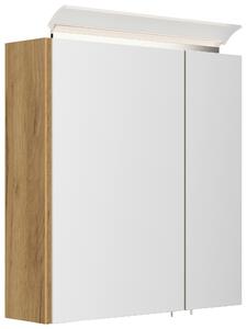 ZRCADLOVÁ SKŘÍŇKA, barvy dubu, 60/62/17 cm MID.YOU - Koupelnové série, Online Only