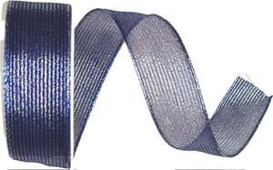 Organzová stuha ORGANDY LINES BLUE modrá 25mm x 3m (10,-Kč/m)