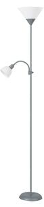 Rabalux 4028 ACTION - Stojací lampa ve stříbrné barvě s bodovkou na čtení (Stojací čtecí lampa do obýváku)