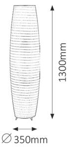 Rabalux 4724 MYRA - Bílá papírová stojací lampa (Papírová lampa do obýváku na dvě žárovky 2 x E27)