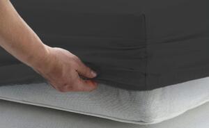 Bavlněné prostěradlo s gumkou - antracyt Velikost spací plochy: 120x60